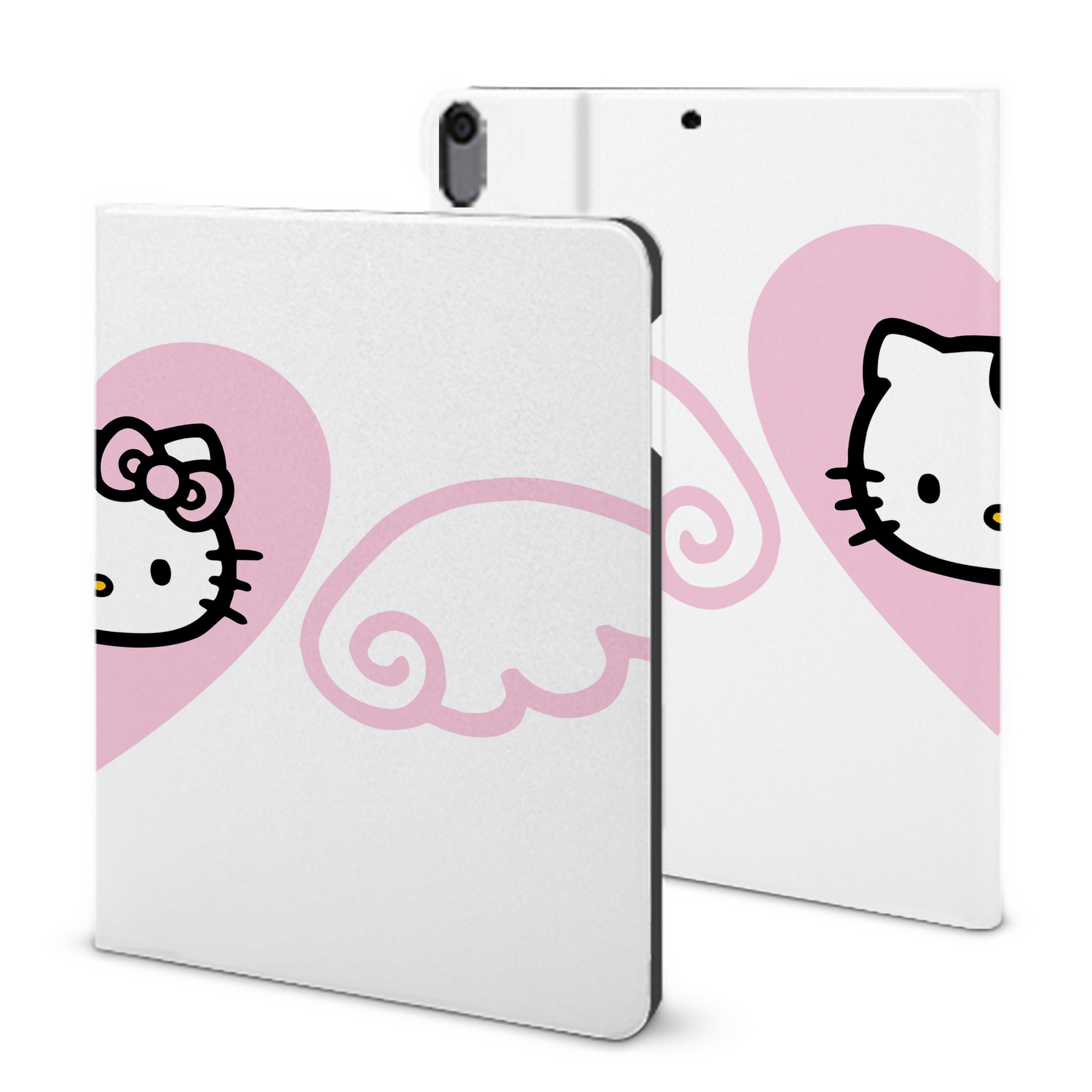 （画像用） Hello Kitty ハローキティ IPad ケース ブック型 PUレザー TPU 耐衝撃 軽量 薄型 ペン収納なし 全面保護 IPad 各モデル対応